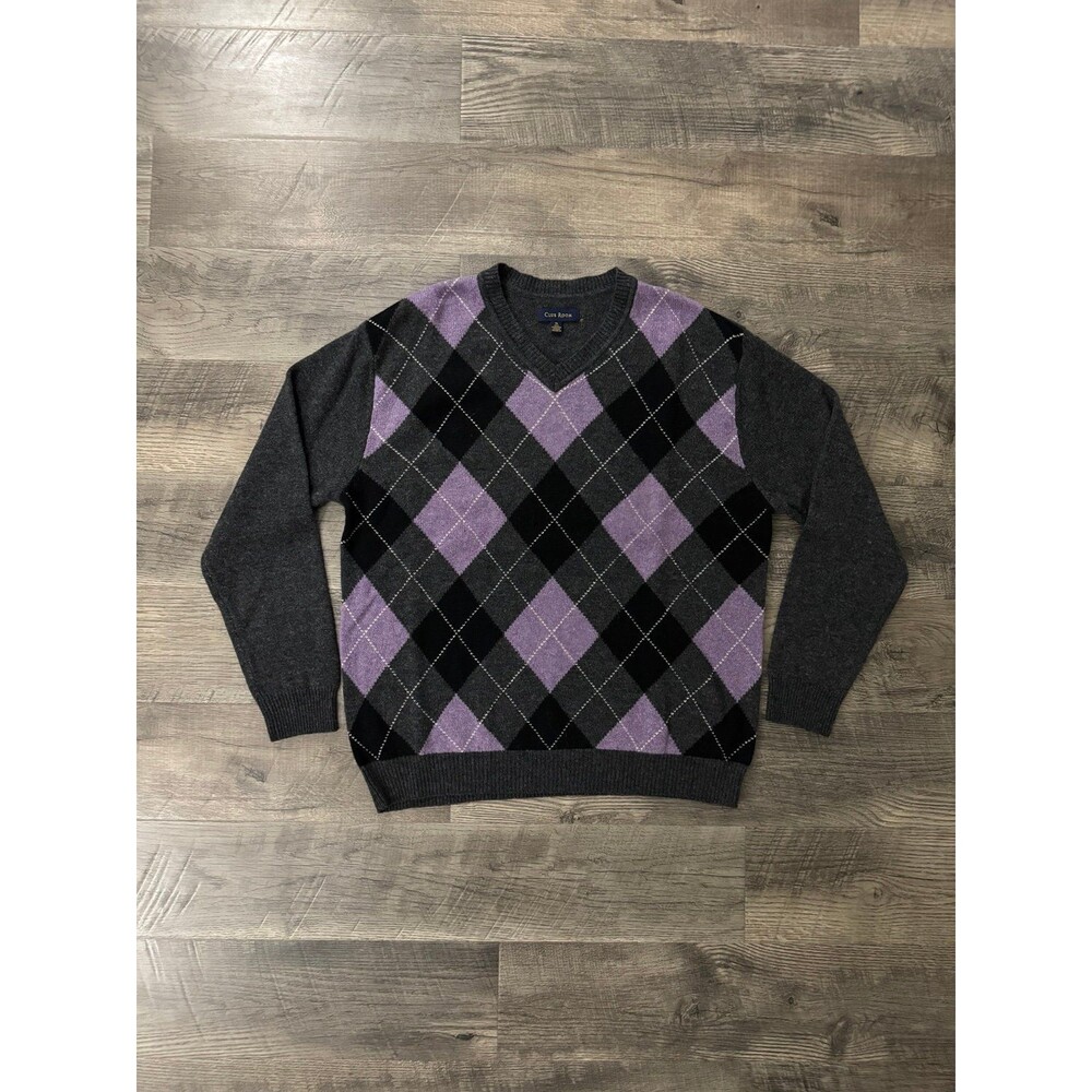 Club Room Argyle Purple Sweater